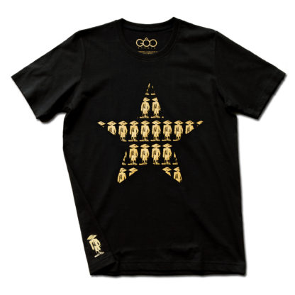 Rebel Star Gold on Black Ultrafine T-Shirt